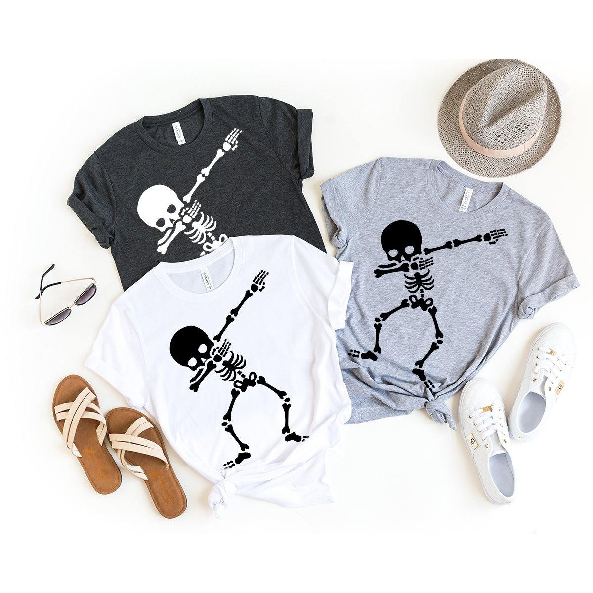 Dabbing Skeleton T-Shirt, Halloween Skeleton Shirt, Funny Dabbing Skeleton Tee, Halloween Shirt, Funny Skeleton T Shirt, Hocus Pocus Shirt - Fastdeliverytees.com