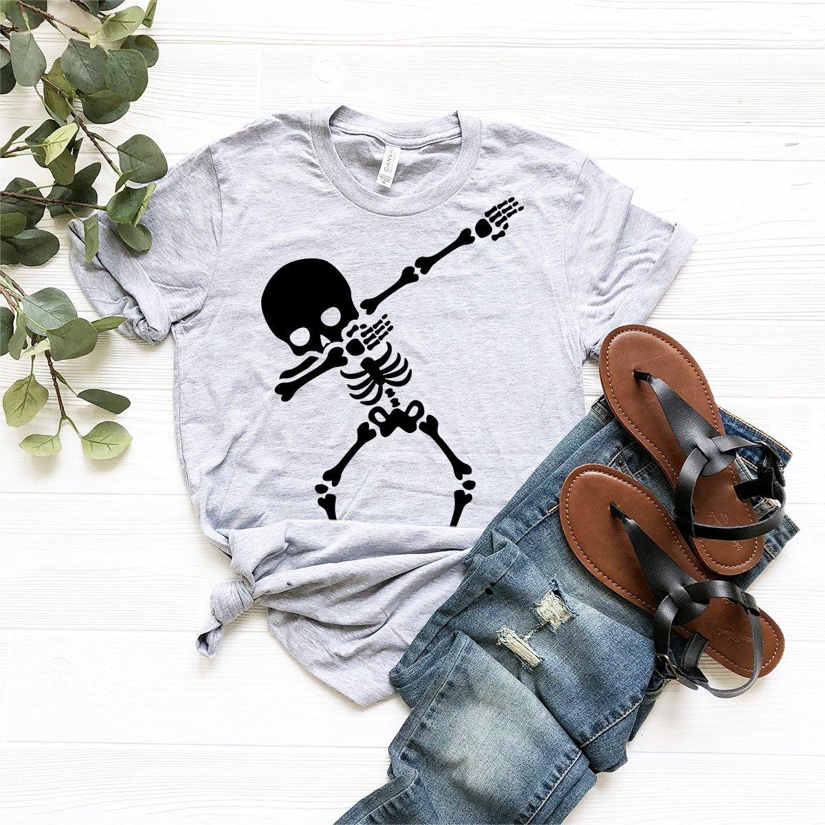 Dabbing Skeleton T-Shirt, Halloween Skeleton Shirt, Funny Dabbing Skeleton Tee, Halloween Shirt, Funny Skeleton T Shirt, Hocus Pocus Shirt - Fastdeliverytees.com
