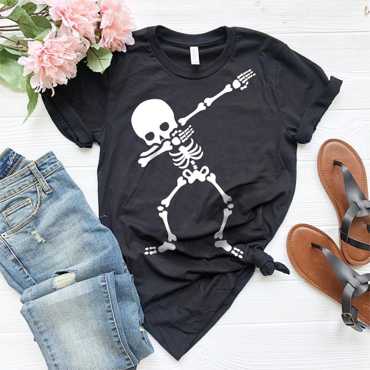 Dabbing Skeleton T-Shirt, Halloween Skeleton Shirt, Funny Dabbing Skeleton Tee, Halloween Shirt, Funny Skeleton T Shirt, Hocus Pocus Shirt - Fastdeliverytees.com