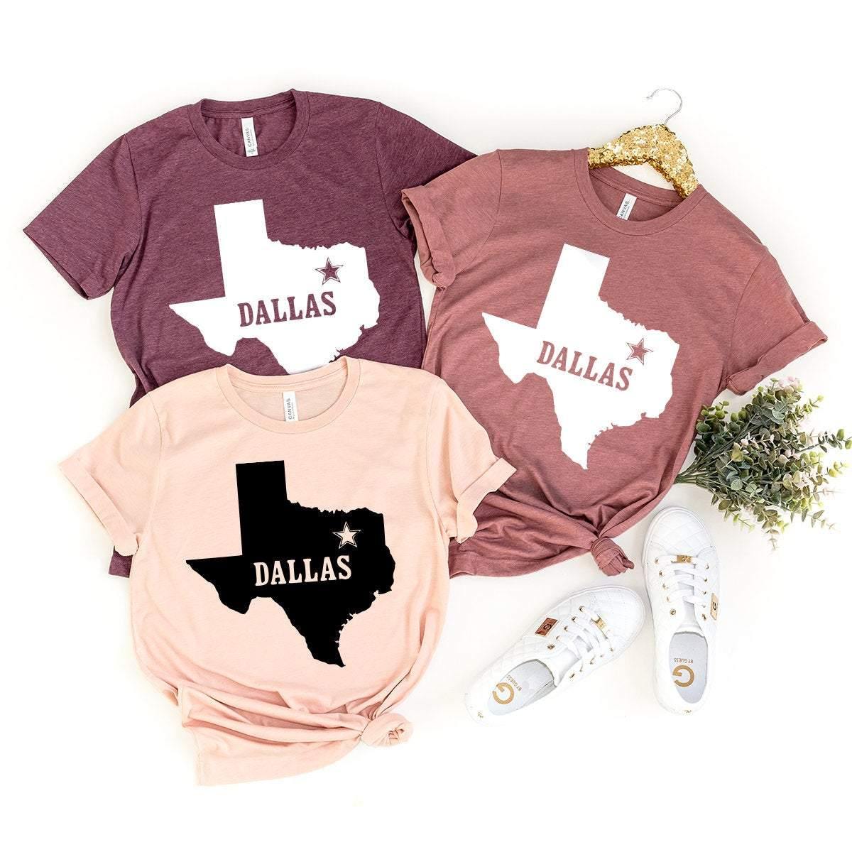 Dallas Texas T-Shirt, Texas City Shirt, Texas Cities Shirt, Texas Shirt, Dallas Map Shirt, Texas Outline Shirt, Dallas Outline Shirt - Fastdeliverytees.com