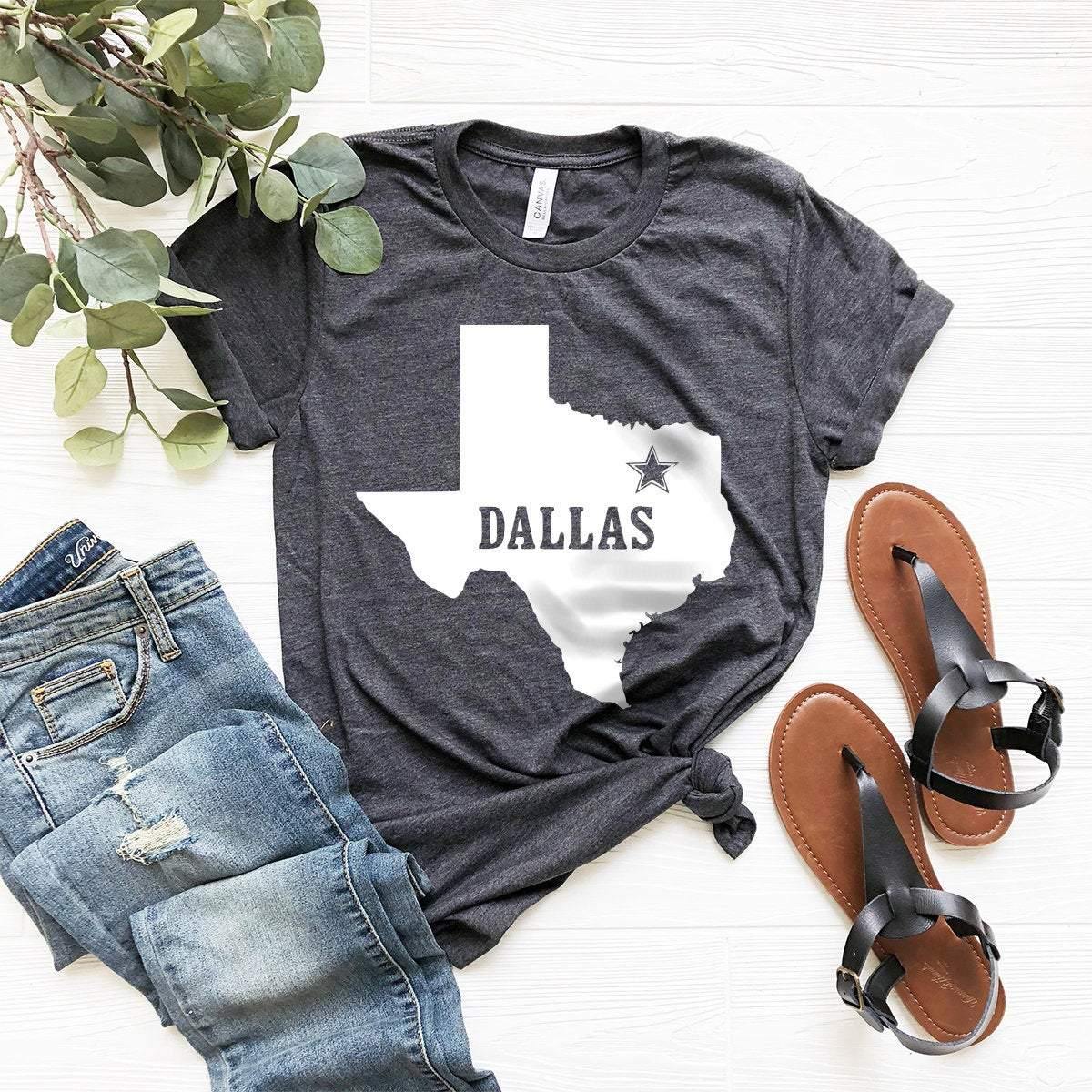 Dallas Texas T-Shirt, Texas City Shirt, Texas Cities Shirt, Texas Shirt, Dallas Map Shirt, Texas Outline Shirt, Dallas Outline Shirt - Fastdeliverytees.com