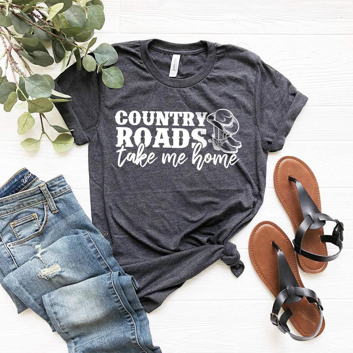 Country Girl Shirt, Western Girl Shirt, Cowgirl Boots Shirt, Southern Girl Shirt, Country Roads Take Me Home Shirt, Southern T-Shirt - Fastdeliverytees.com