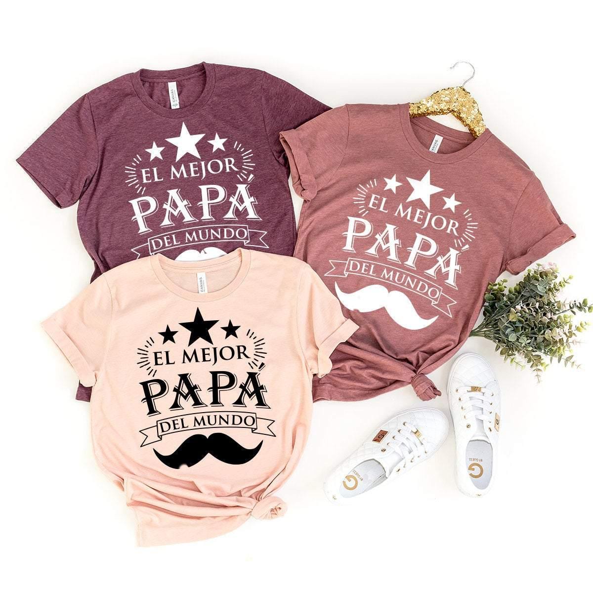Grandpa Shirt, Spanish Grandpa Shirt, Papa T-Shirt, Best Papa Ever Tee, El Mejor Papa Del Mundo Shirt, Funny Papa Shirt, Mustache Papa Shirt - Fastdeliverytees.com