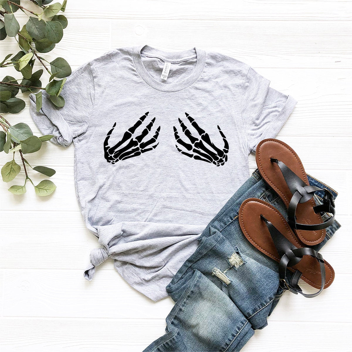 Skeleton Hand T-Shirt, Hand Bra Tshirt, Funny Halloween Shirt, Skeleton Boob Hand Shirt, Halloween Party Shirt, Skeleton Hand Bra Shirt - Fastdeliverytees.com