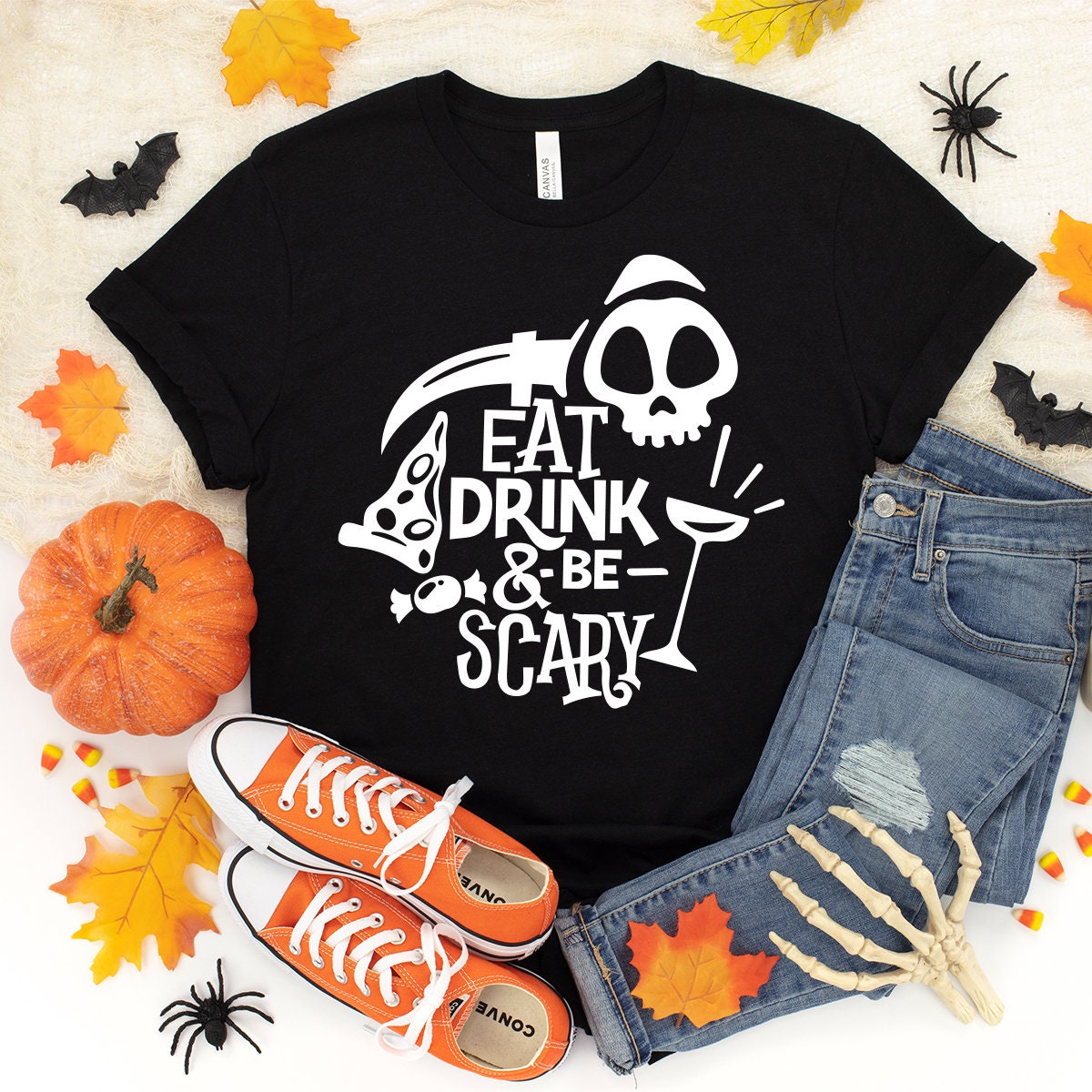 Eat drink and be scary Shirt, Horror Shirt, Halloween Shirt, Halloween Gifts, Funny Halloween Tee, Spooky Shirt, Halloween Scary Tee - Fastdeliverytees.com