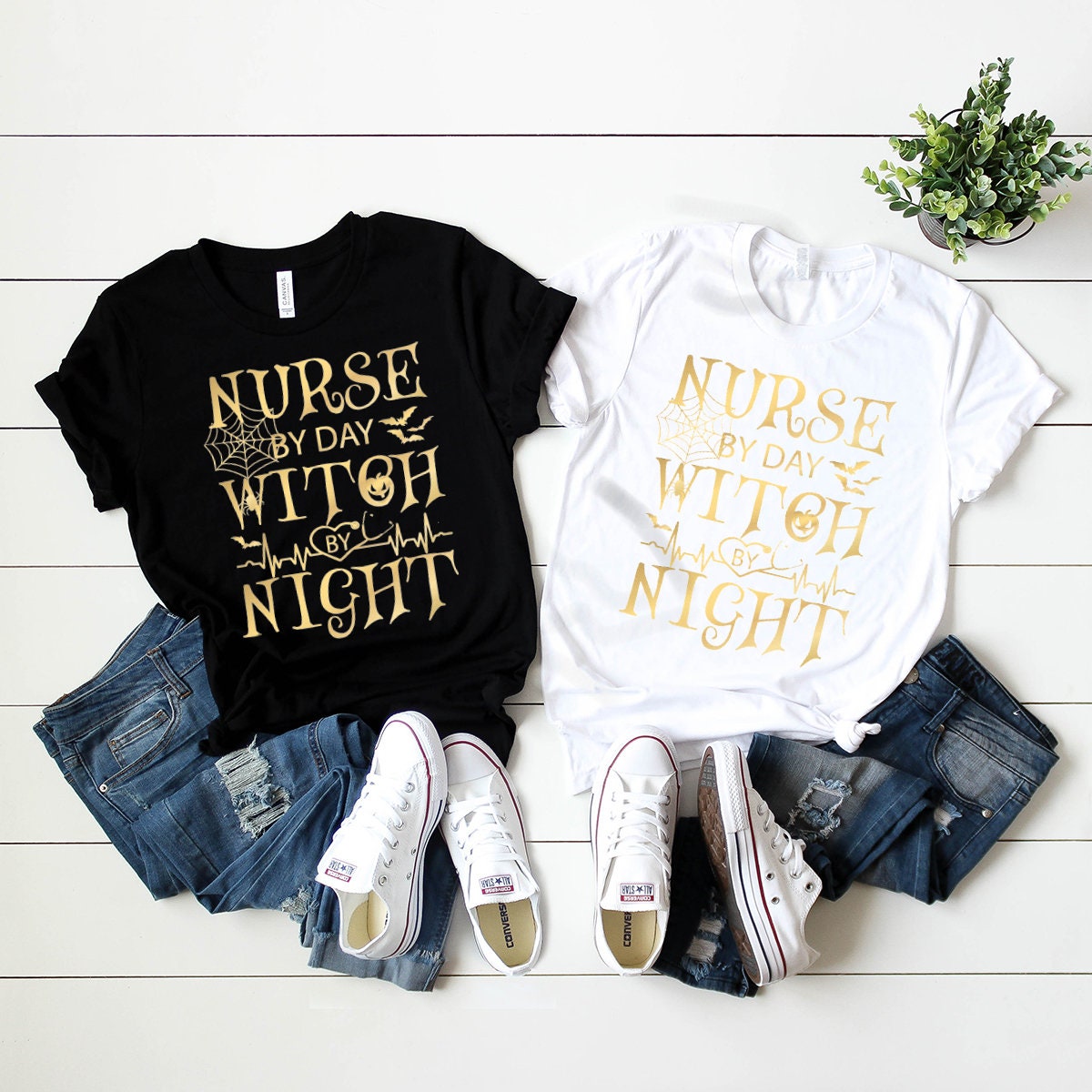 Nurse By Day Witch By Night shirt, Nurse Halloween Tshirt, Nurse Witch Shirt, Witch Sisters Tee, Halloween Graphic Tee, Fall Tshirt - Fastdeliverytees.com