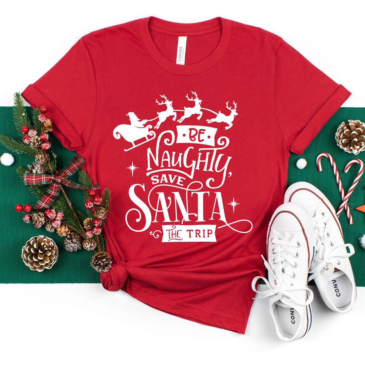 Funny Christmas Shirt, Be Naughty Save Santa The Trip Shirt, Holiday Shirt, Christmas Gift, Xmas Shirt, Christmas 2022 Shirt, Naughty Shirt - Fastdeliverytees.com