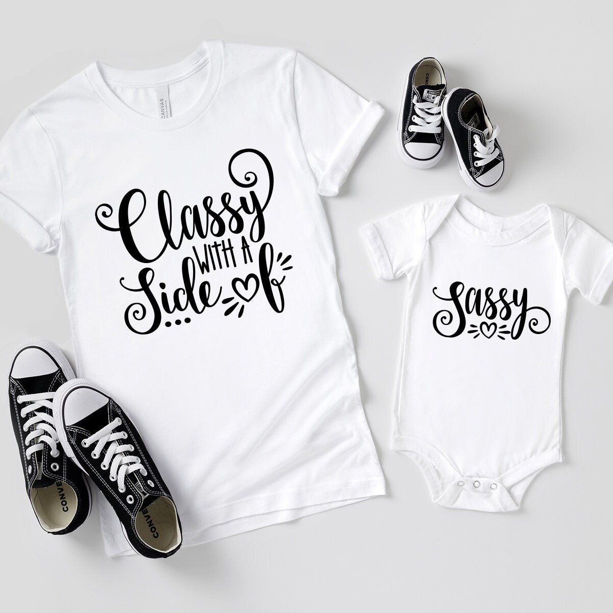 Sassy TShirt, Mama Girl Shirt, Matching Mom And Baby Tee, Classy With A Side Of Sassy, Mama Shirt, Mama And Me Shirt, Mother Daughter Shirt - Fastdeliverytees.com