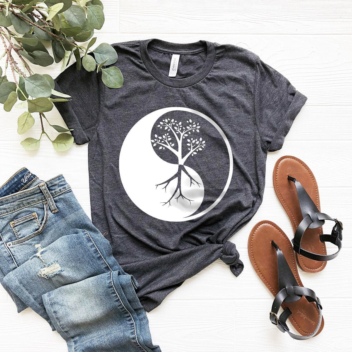 Yin Yang Tree Shirt, Yoga Shirt, Meditation Shirt, Yoga T-Shirt, Yoga Lover Shirt, Inspirational Shirt, Yoga Tee, Funny Yoga Tee, Yoga Gift - Fastdeliverytees.com