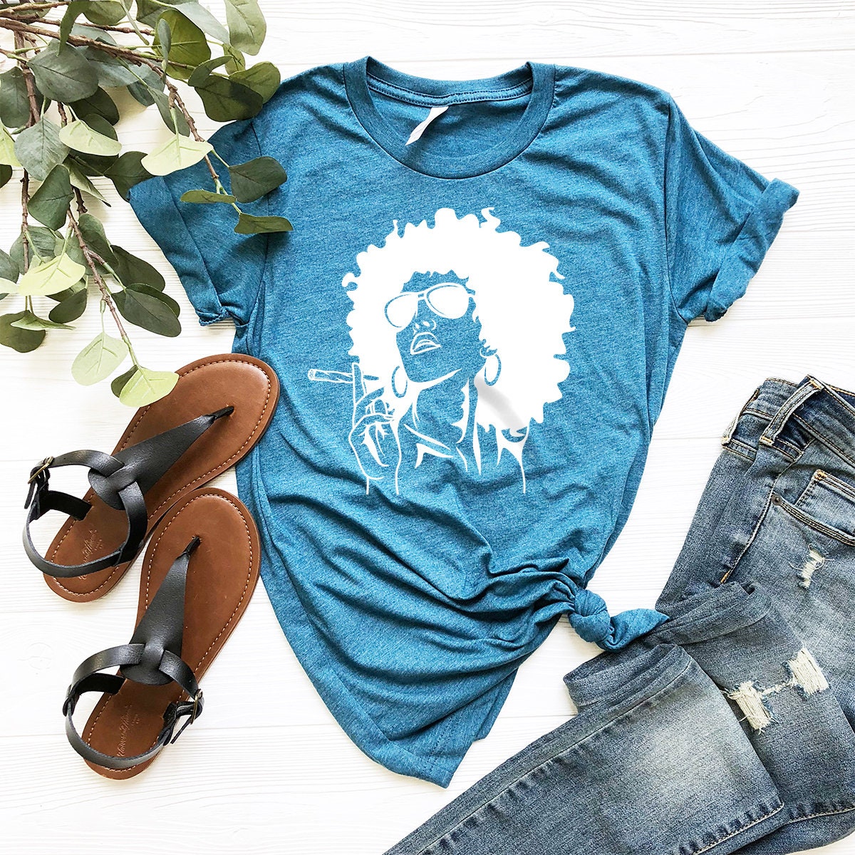 Marijuana Shirt, Weed Shirt, Afro Girl Shirt, Weed Tee, Afro Girl Smoking Shirt, Black Women Weed shirt, 420-Weed Shirt - Fastdeliverytees.com