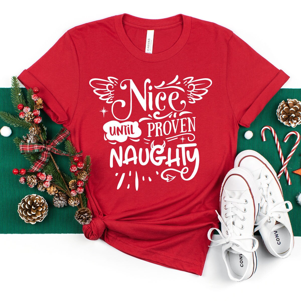 Christmas 2022 Shirt, Nice Until Proven Naughty Shirt, Funny Christmas Shirt, Holiday Family Party Shirt, Christmas Gift, Xmas Party Shirt - Fastdeliverytees.com