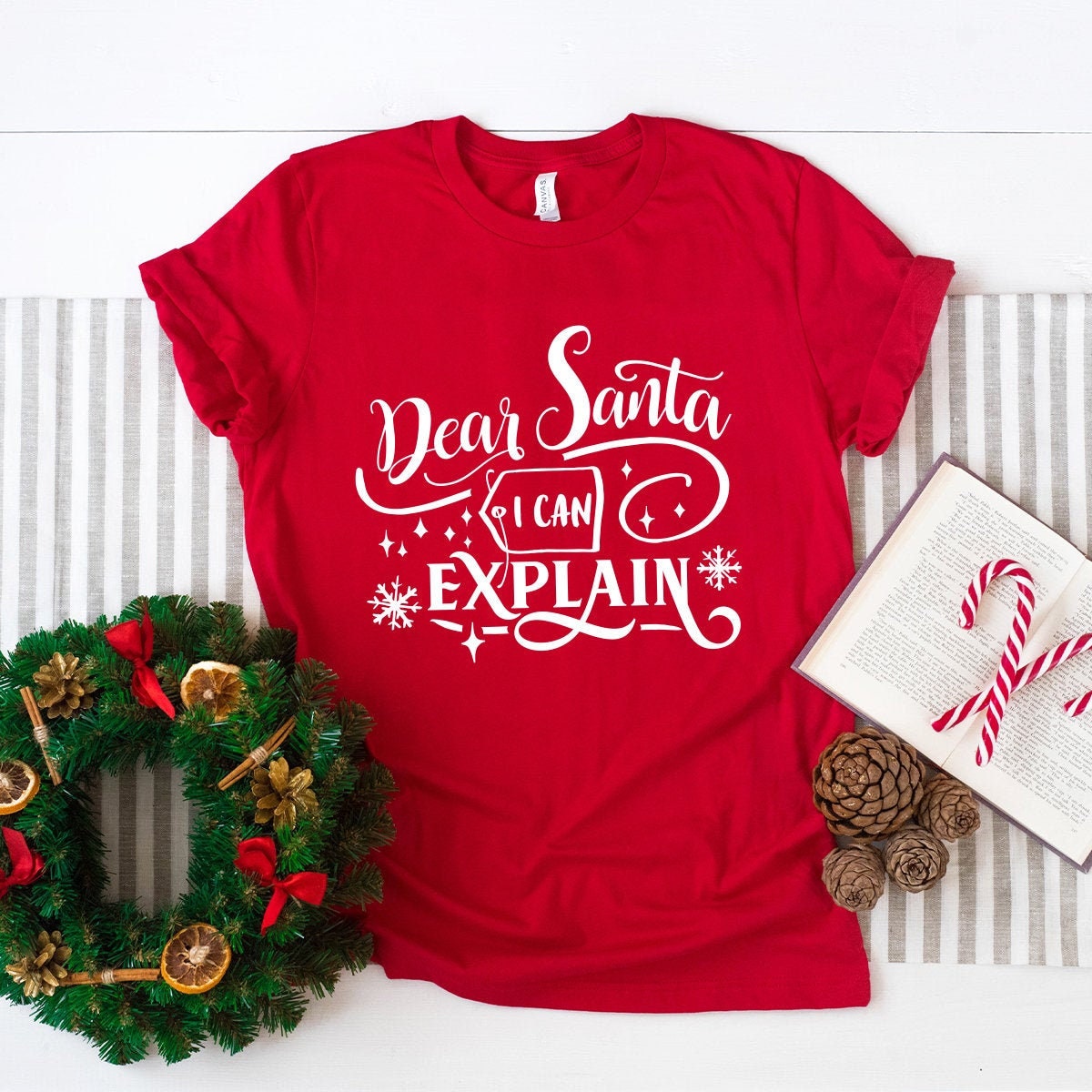 Dear Santa I Can Explain T-Shirt, Funny Christmas Tshirt, Christmas Pa ...