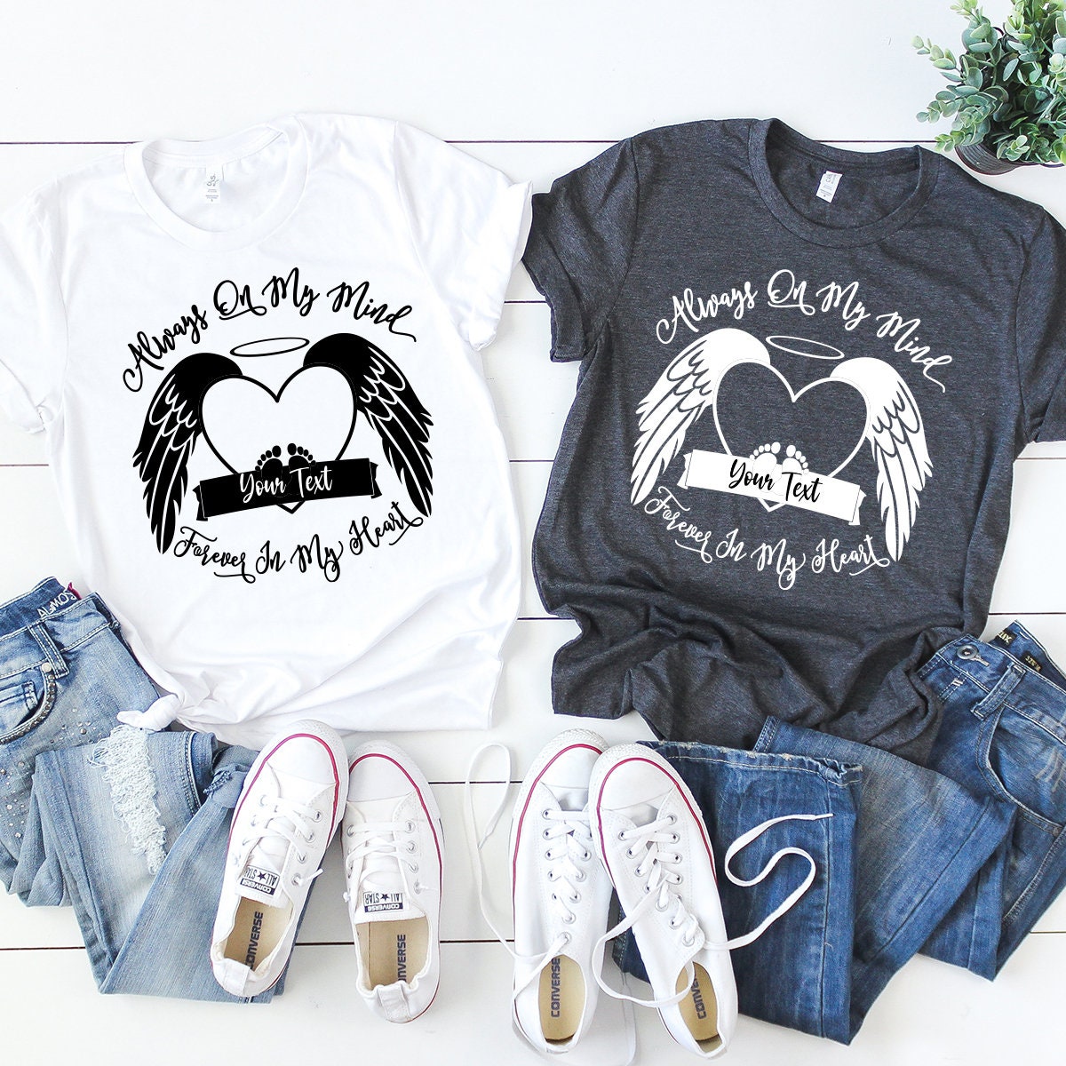 Personalized Memorial T-Shirt, Bereavement Shirt, Rest In Peace Shirt, Remembrance T Shirt, Always On My Mind Forever In My Heart Shirt - Fastdeliverytees.com