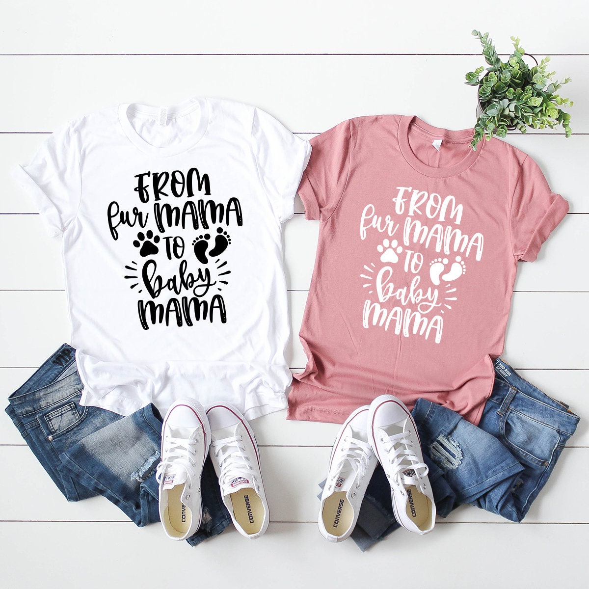 Baby Announcement Shirt, From Fur Mama To Baby Mama Shirt, New Mom Gift, Fur Mom And Baby Mom Shirt, New Mama Gift, Pregnancy T-Shirt - Fastdeliverytees.com