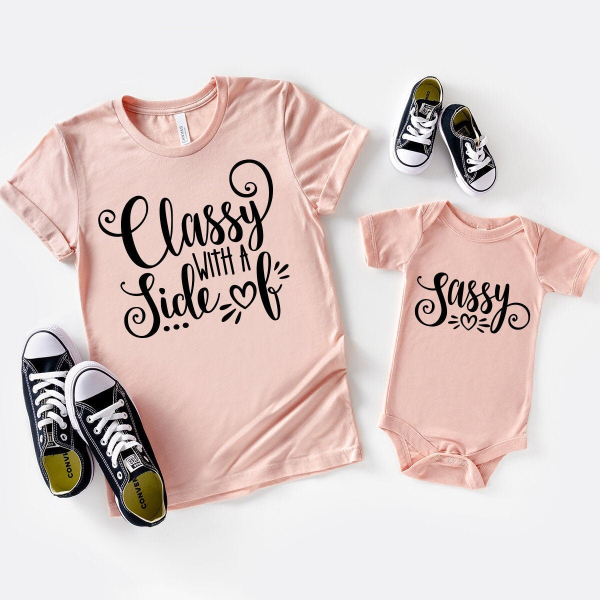 Sassy TShirt, Mama Girl Shirt, Matching Mom And Baby Tee, Classy With A Side Of Sassy, Mama Shirt, Mama And Me Shirt, Mother Daughter Shirt - Fastdeliverytees.com
