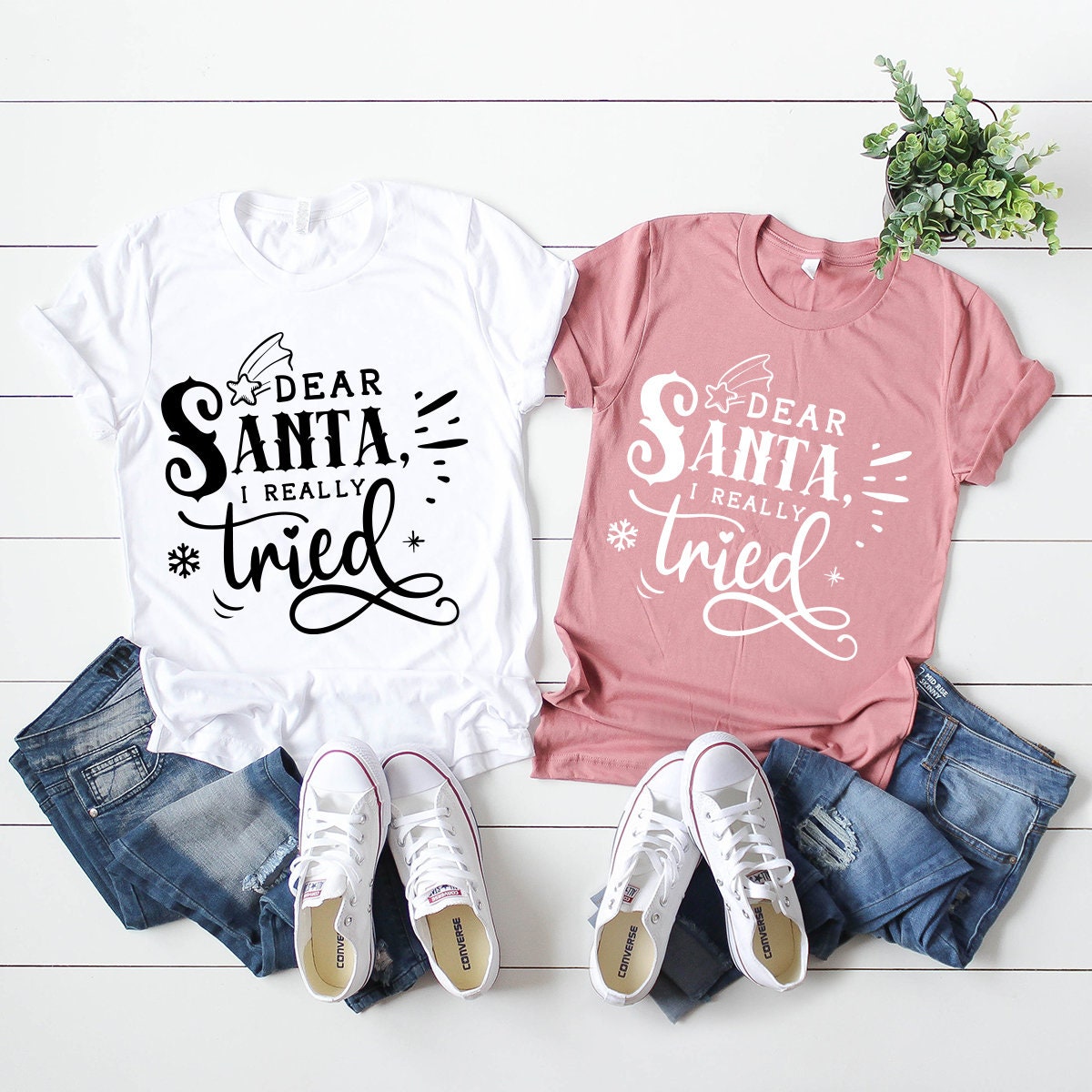 Funny Christmas Tee, Christmas T-Shirt, Christmas Pajamas, Dear Santa I Really Tried Shirt, Family Christmas Tee, Gift For Christmas - Fastdeliverytees.com