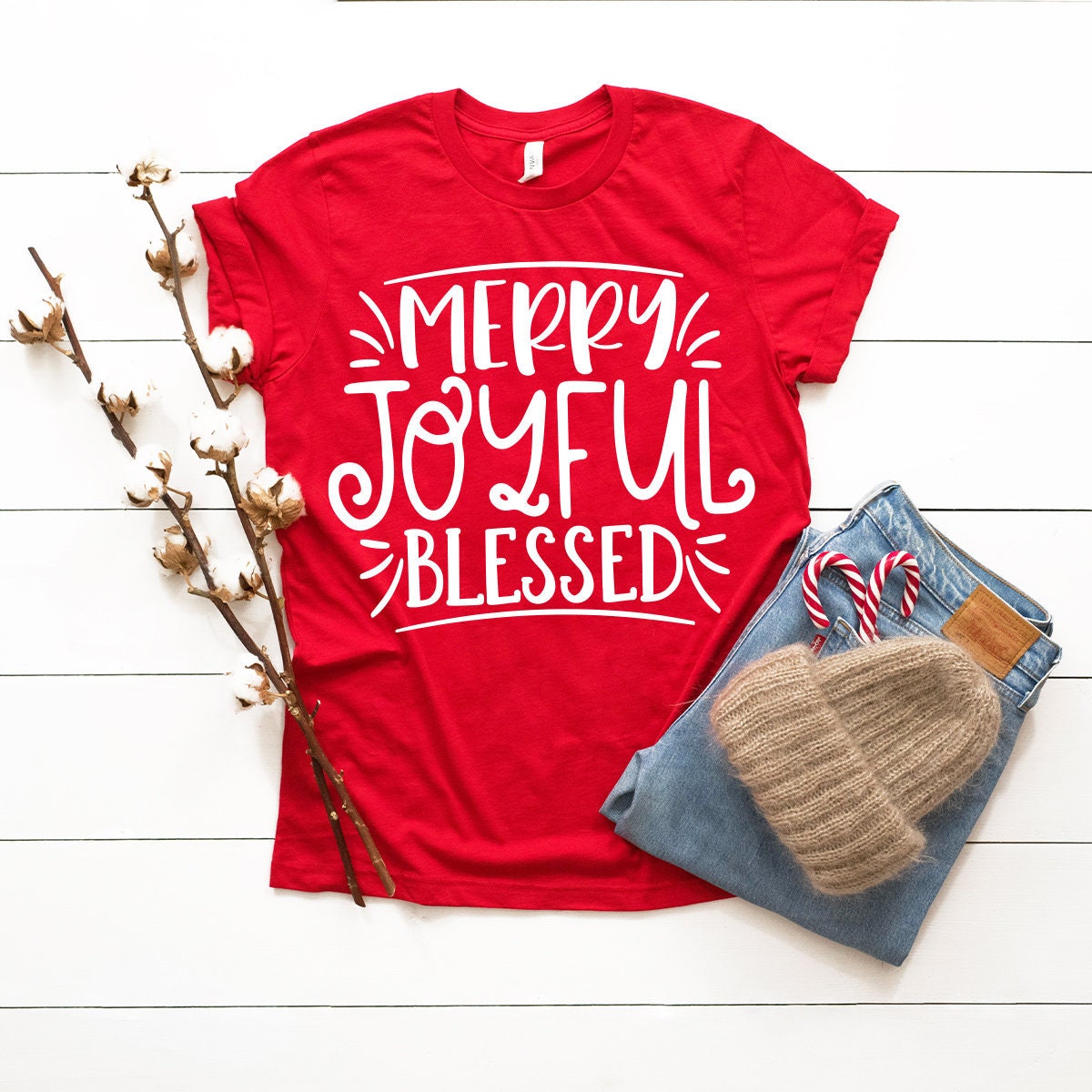 Merry Joyful Blessed Tee, Christmas Shirts, Christmas T-Shirt, Gift For Christmas, Funny Christmas Tee, Xmas Winter Shirt, Holiday T Shirt - Fastdeliverytees.com