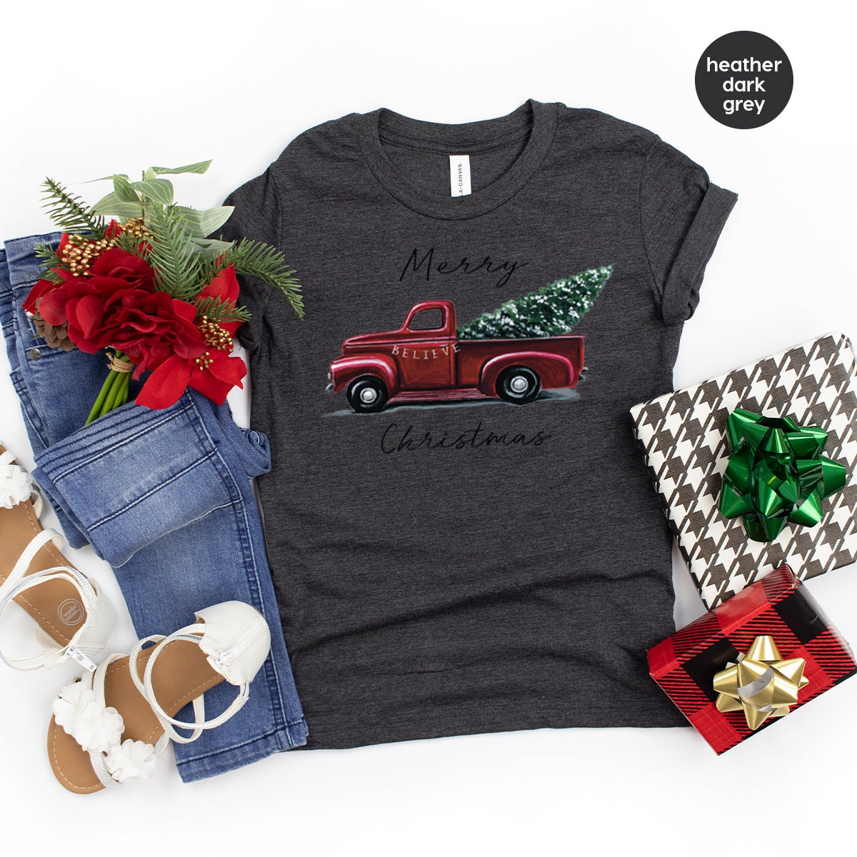 Christmas T Shirt, Merry Christmas Shirt, New Year Shirt, Christmas Truck With Tree Shirt, Christmas Tree T-Shirt, Family Christmas Tee - Fastdeliverytees.com
