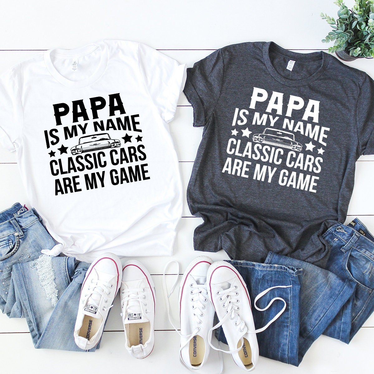 Classic Cars Grandpa Shirt, Classic Cars Tshirt For Papa, Classic Cars Gift For Grandpa, Papa Is My Name Classic Cars Are My Game Shirt - Fastdeliverytees.com