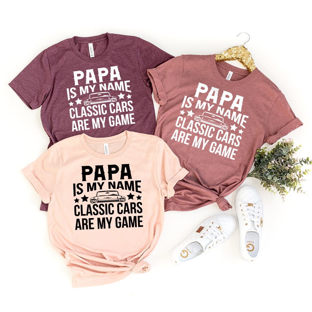 Classic Cars Grandpa Shirt, Classic Cars Tshirt For Papa, Classic Cars Gift For Grandpa, Papa Is My Name Classic Cars Are My Game Shirt - Fastdeliverytees.com
