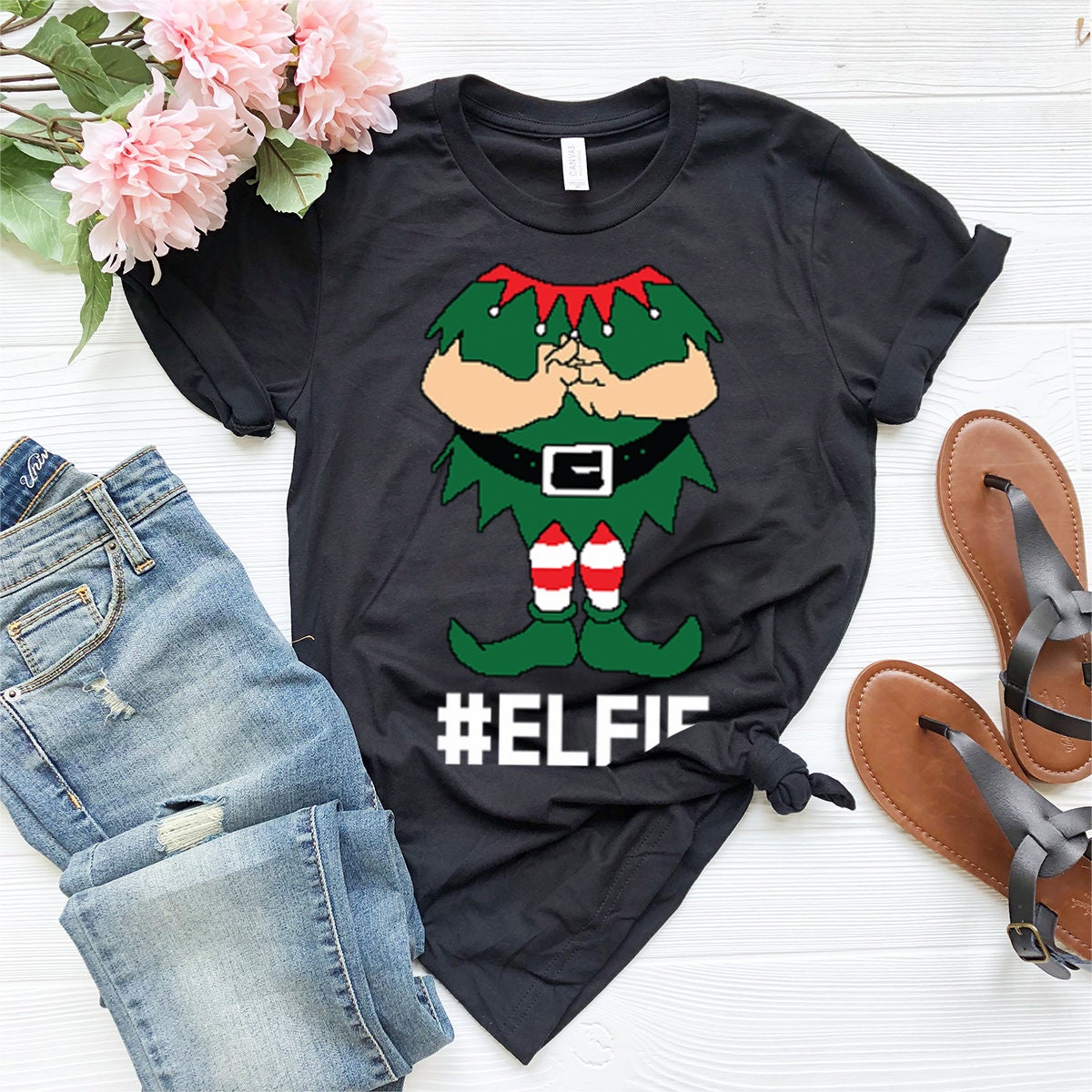 Christmas Shirt, Elf Shirt, Funny Christmas Shirts, Elfie Xmas Shirt, Christmas Party Shirt, Christmas 2022 Gift, Santa Claus Shirt - Fastdeliverytees.com