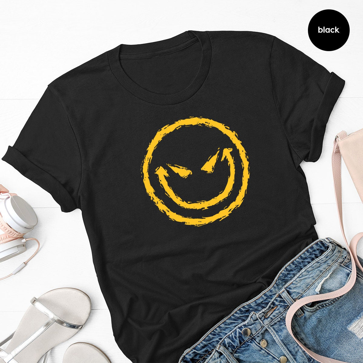Pastel Goth T Shirt, Evil Smile T Shirt, Funny Horror Shirt, Sassy Smile Shirt, Halloween T Shirt, Devil Smile Shirt, Men Goth Clothing - Fastdeliverytees.com