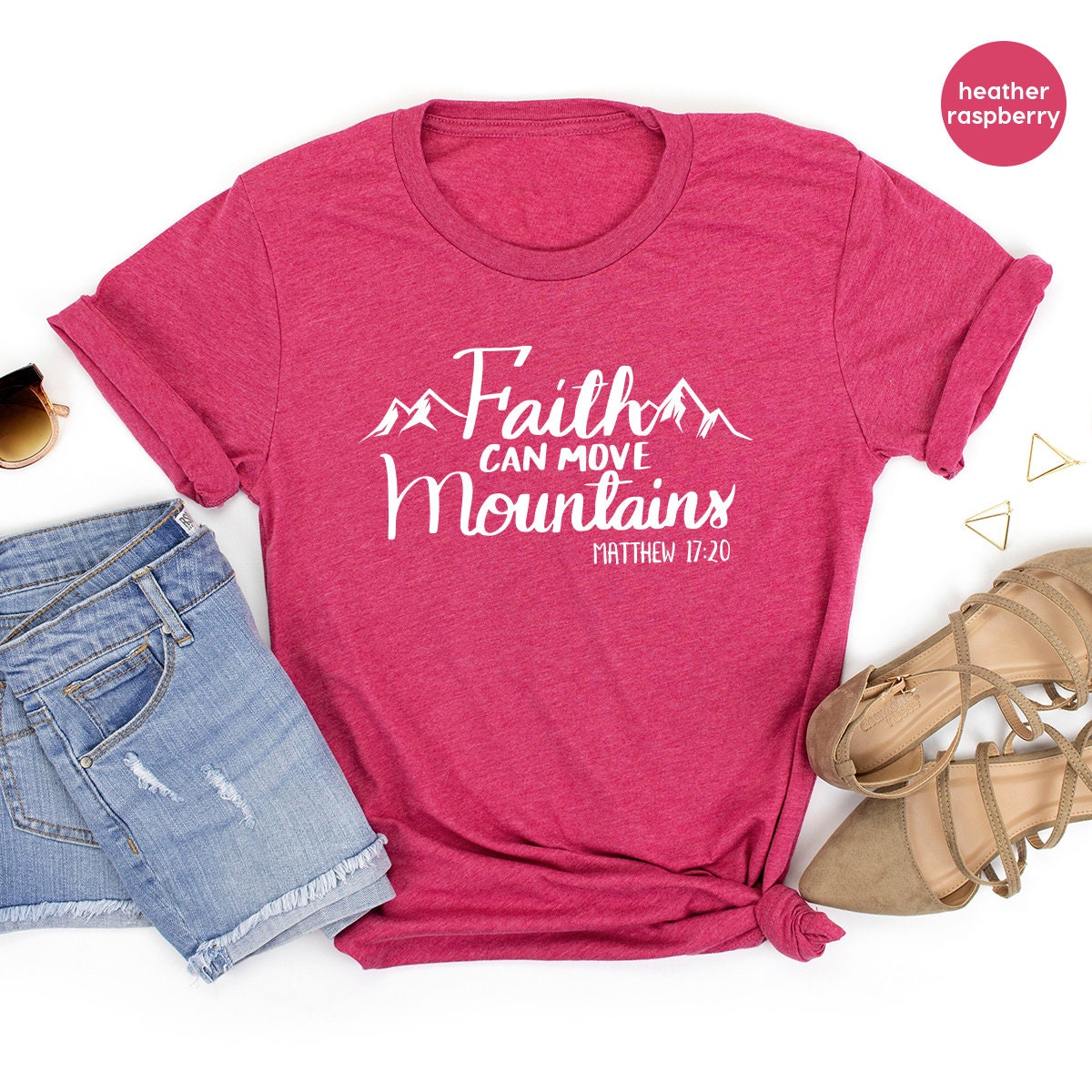 Faith T Shirt, Christian T-Shirt, Grace Shirt, Prayer Shirts, Religious T Shirt, Nature Lover Shirt, Faith Can Move Mountains Shirt - Fastdeliverytees.com