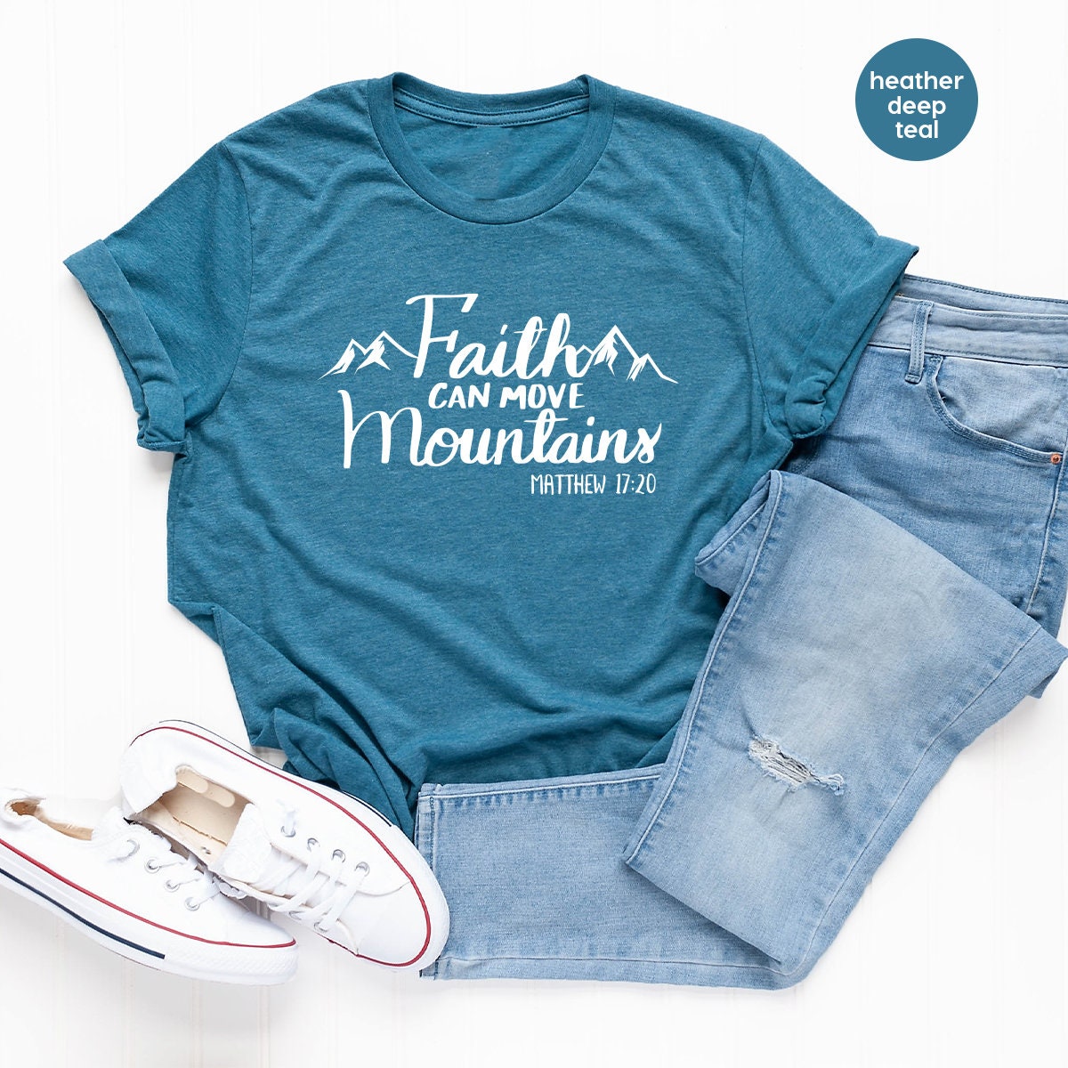 Faith T Shirt, Christian T-Shirt, Grace Shirt, Prayer Shirts, Religious T Shirt, Nature Lover Shirt, Faith Can Move Mountains Shirt - Fastdeliverytees.com