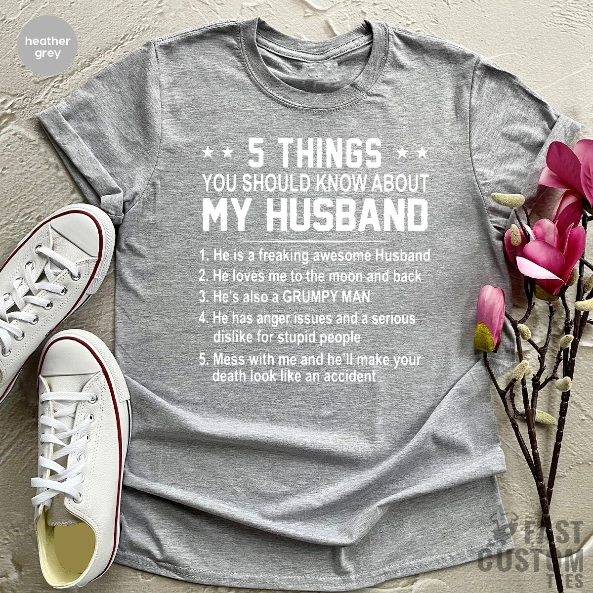 Funny Wife Shirt, Funny Gift For Wife, Wife T Shirt, Best Wife Shirt, 5 Things You Should Know About My Husband T Shirt, Wife Gifts - Fastdeliverytees.com