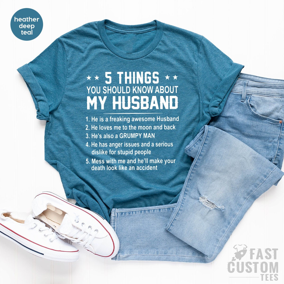 Funny Wife Shirt, Funny Gift For Wife, Wife T Shirt, Best Wife Shirt, 5 Things You Should Know About My Husband T Shirt, Wife Gifts - Fastdeliverytees.com