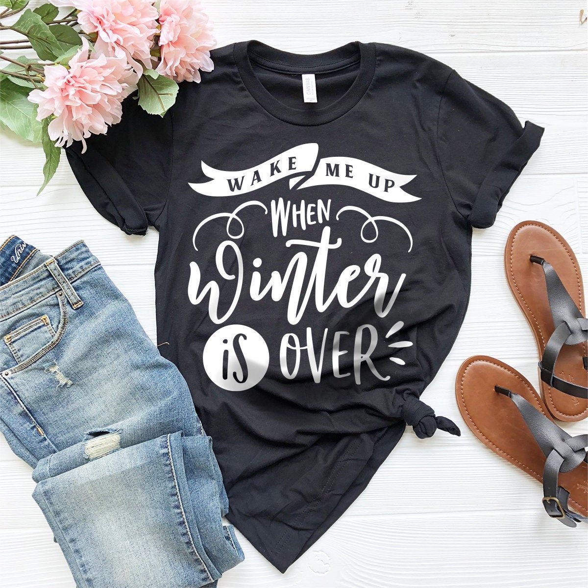 Wake Me Up When Winter Is Over T-Shirt, Winter Hater Tshirt, Funny Christmas Tee, Funny Winter Shirt, Sarcastic Christmas Gift Shirt - Fastdeliverytees.com