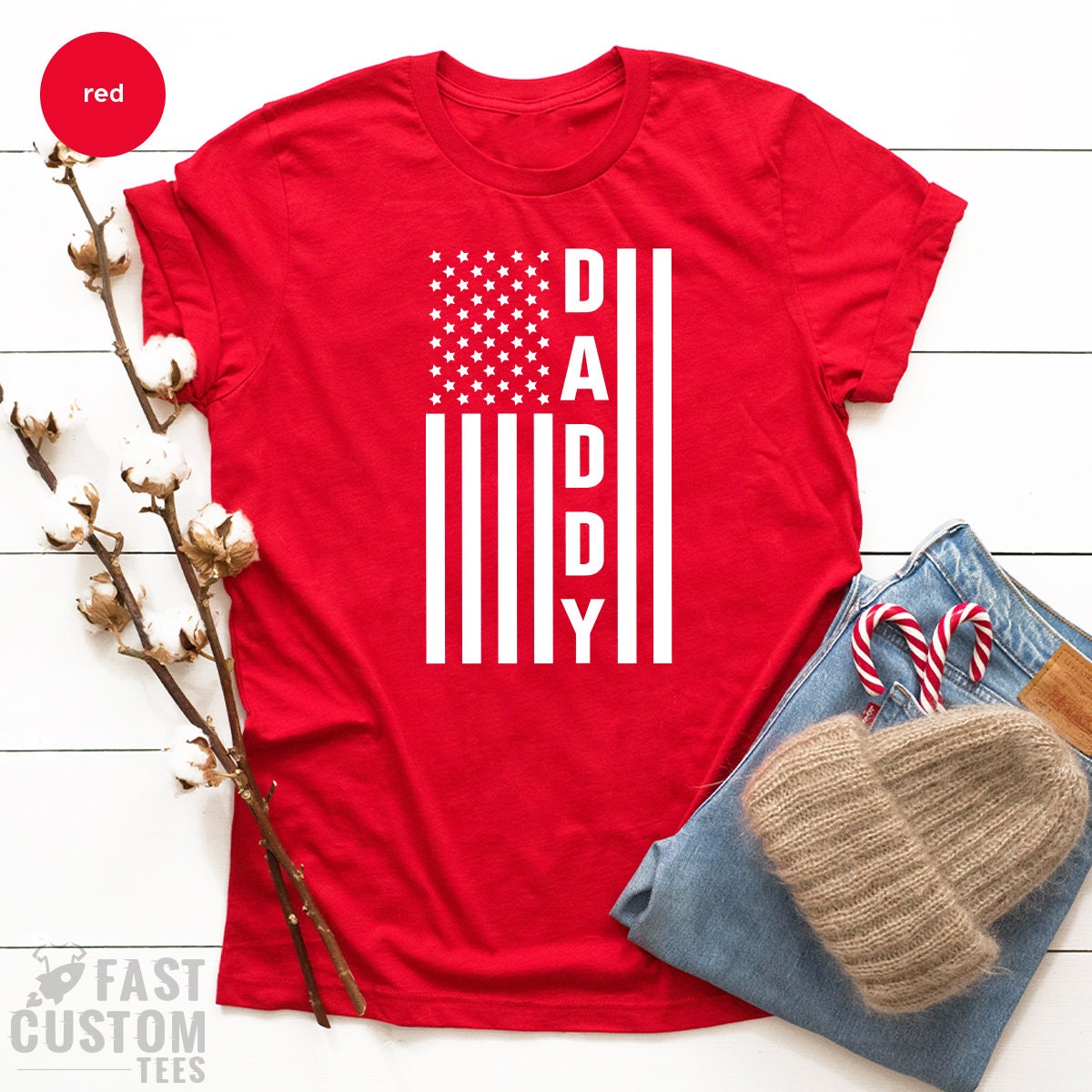 Daddy Shirt, USA Dad T Shirt, American Flag Shirt, American Father Shirt, Patriotic Dad Tee, Father's Day Shirt, US Flag Shirt, Dad Gifts - Fastdeliverytees.com