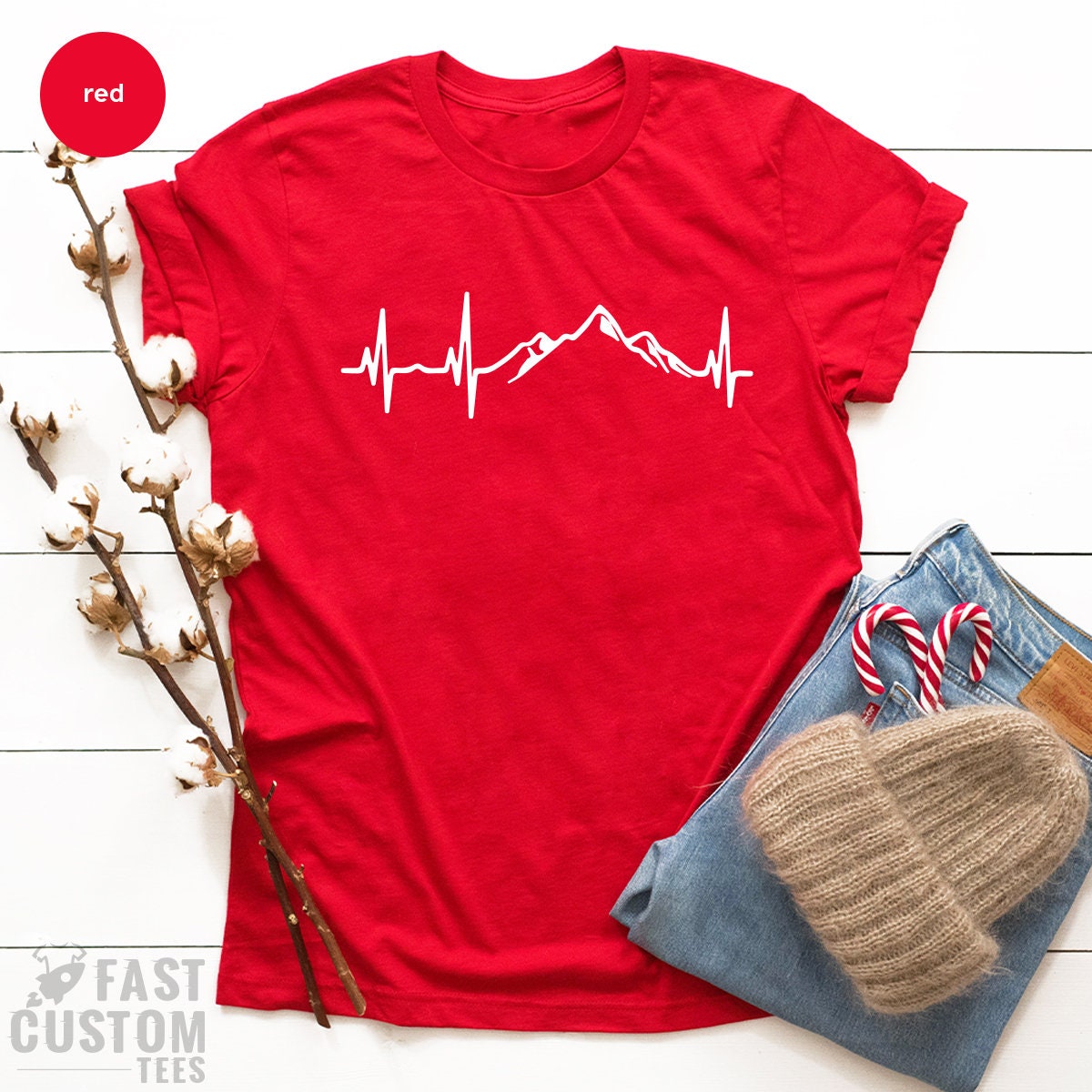 Mountains Heartbeat Shirt, Hiking TShirt, Nature Lover Tee, Hiking Mom Shirt, Camping Shirt, Outdoor T Shirt, Nature Lover Gift, Camp Shirt - Fastdeliverytees.com