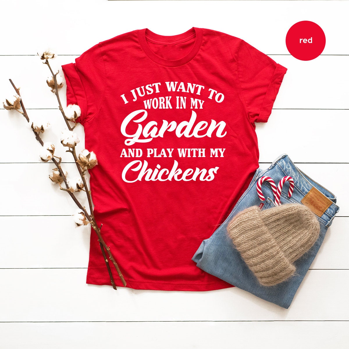 Gardening Shirt, Moms Life  Shirt, Plants Shirt,  I Just Want To Work My Garden And Play With My Chickens Shirt, Chickens Farmer Shirt - Fastdeliverytees.com