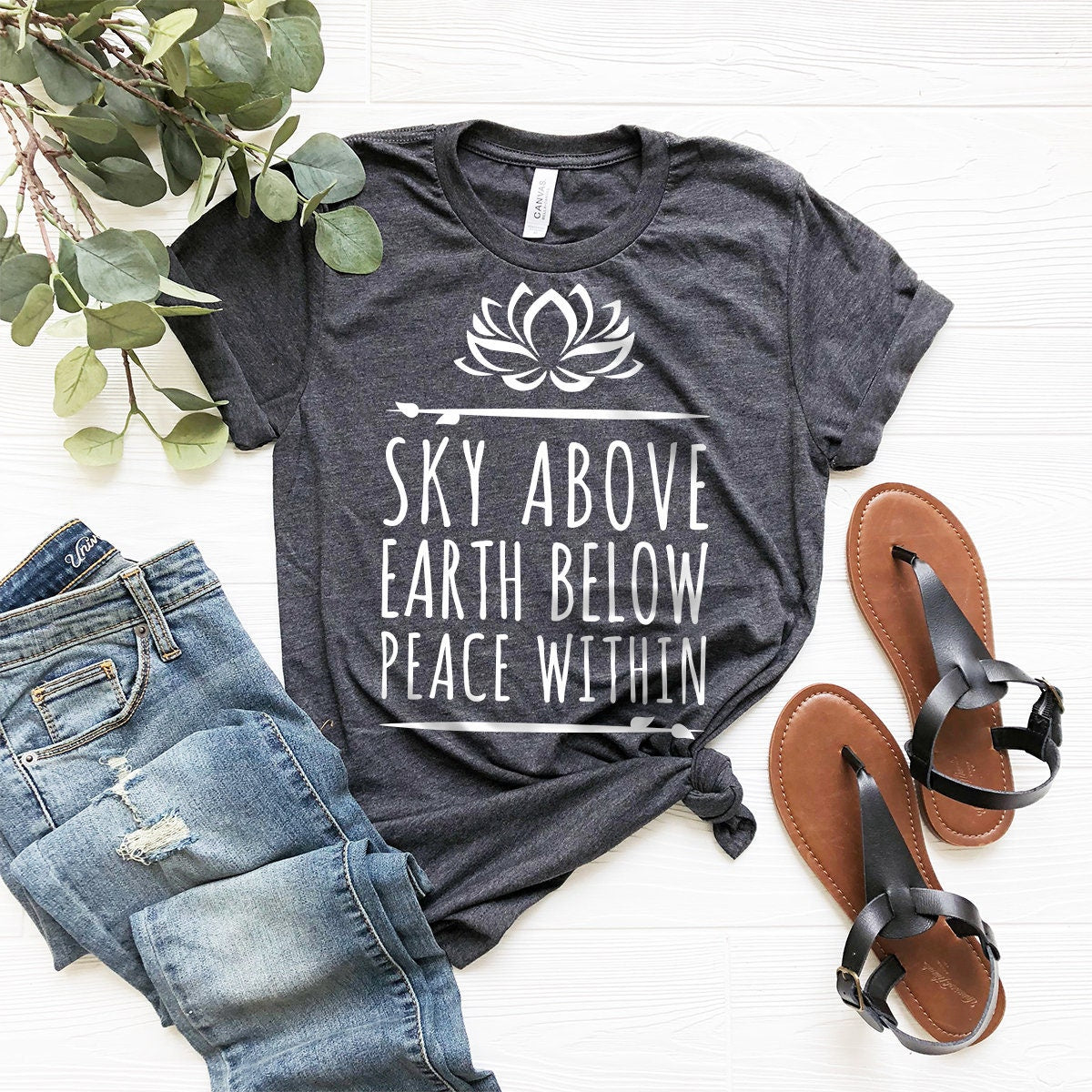 Meditation Shirt, Yoga Shirt, s Shirt, Sky Above Earth Below Peace Within Shirt, Motivational  Shirt, Lover Shirt, Yoga Gift, Meditation Tee - Fastdeliverytees.com