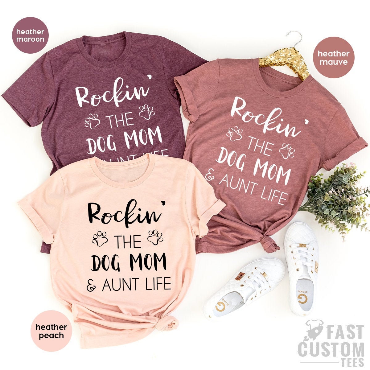 Dog Mom Shirt, Aunt Dog Mama Tee, Gift For Sister, Dog Mom Auntie Shirt, Dog Mom And Aunt Life, Dog Lover Aunt Tee, Best Aunt Gift - Fastdeliverytees.com