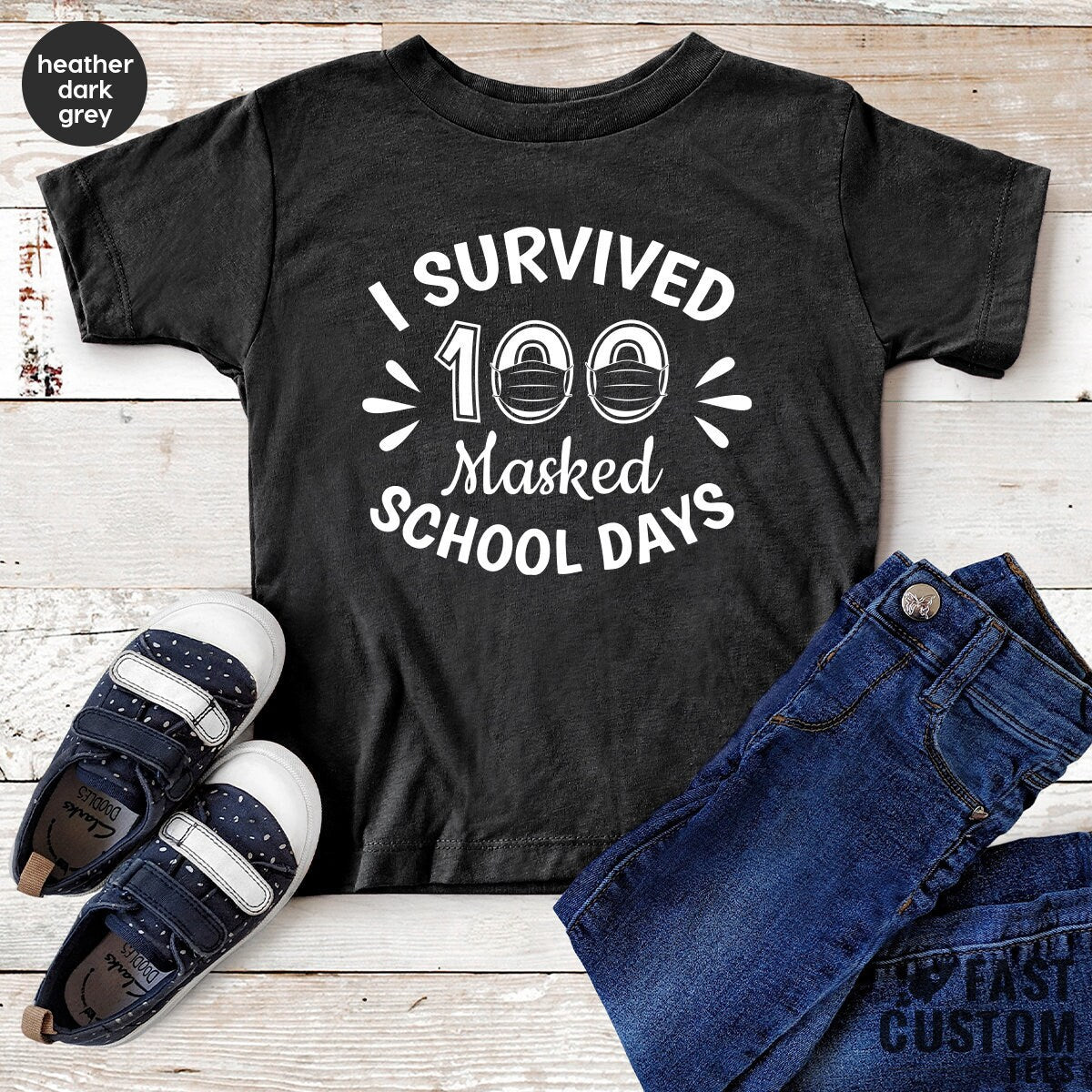 Teacher TShirt, I Survived 100 Masked School Days, Back To Schooling Teacher Shirt - Fastdeliverytees.com
