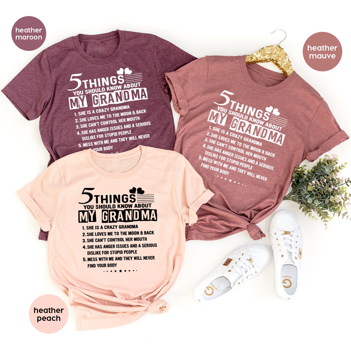 Best Grandma T Shirt, Grandkids Shirt, Five Things You Should Know About My Grandma Shirt,  Gift For Grandma, Grandma T Shirt, Nana Shirt - Fastdeliverytees.com