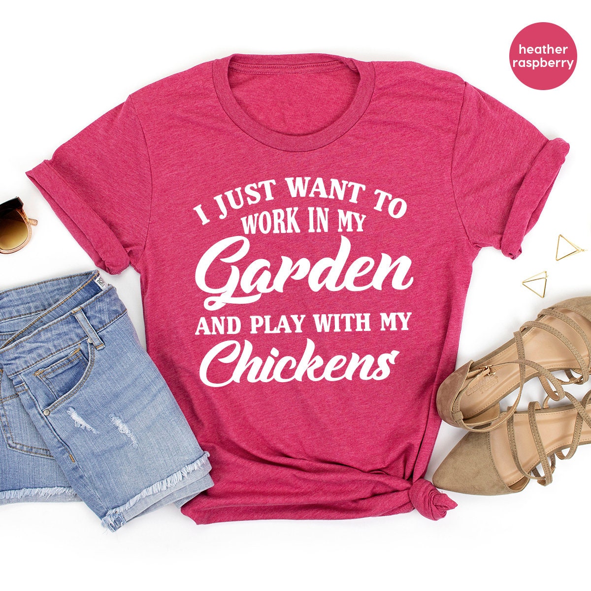 Gardening Shirt, Moms Life  Shirt, Plants Shirt,  I Just Want To Work My Garden And Play With My Chickens Shirt, Chickens Farmer Shirt - Fastdeliverytees.com