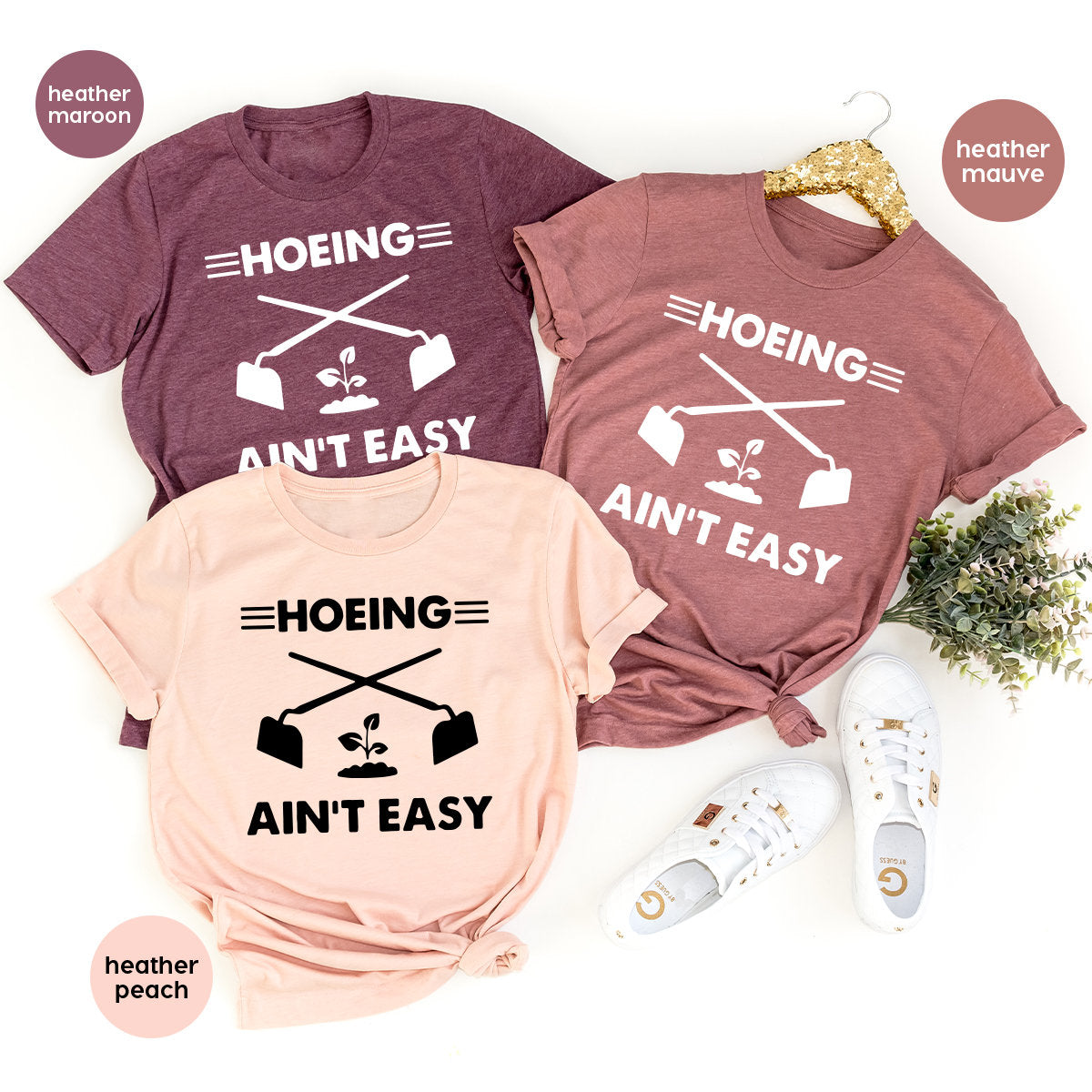 Gardener T Shirt, Plant Lover Shirt, Farmer T Shirt, Hoeing Ain't Easy Shirt, Gift For Gardeners, Botanical Shirt, Gardening Shirt - Fastdeliverytees.com