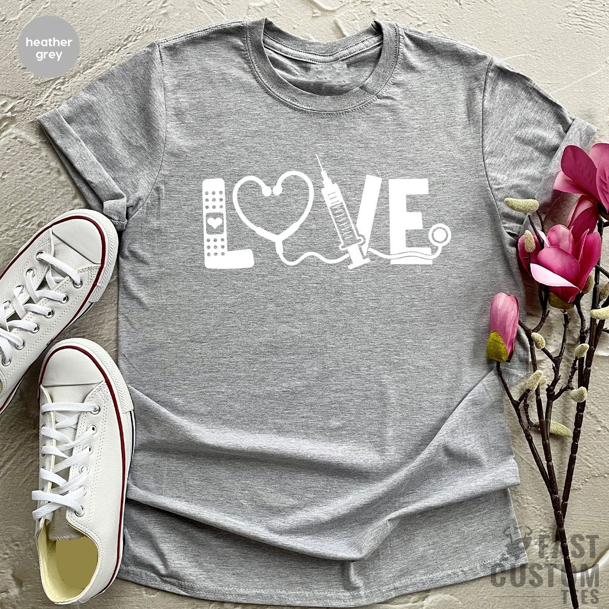 Love T-Shirt, Nurse Life T Shirt, Health Care T-Shirt, Quarantine Tshirts, Heart Stethoscope Shirt, Cute Doctor Gift, Valentine Days Shirt - Fastdeliverytees.com