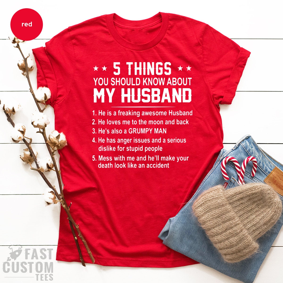 Funny Wife Shirt, Funny Gift For Wife, Wife T Shirt, Best Wife Shirt, 5 Things You Should Know About My Husband T Shirt, Wife Gifts - Fastdeliverytees.com