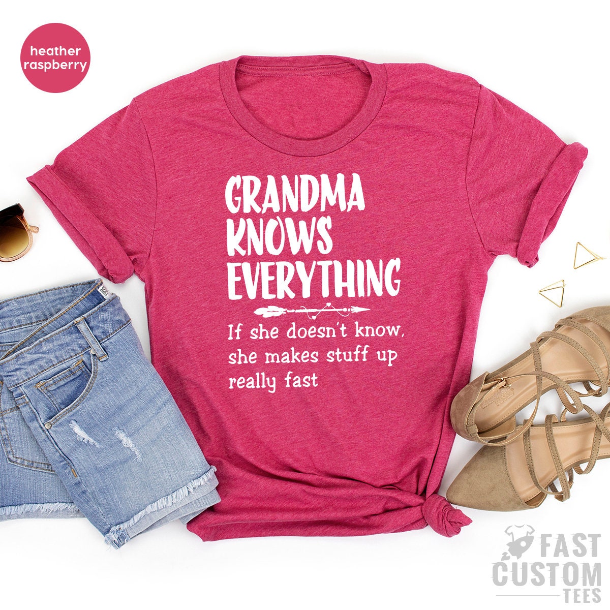 Funny Grandma Shirt, Gigi T Shirt, Nana TShirt, Gift For Grandmother, Grandparent Gifts, Grandma Knows Everything Tee, Grumpa Gift - Fastdeliverytees.com
