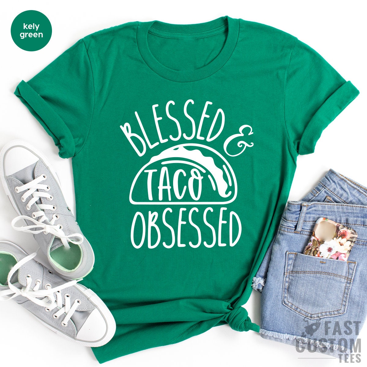 Tacos T Shirt, Tacos Lover Tshirt, Blessed Taco Obsessed, Funny Tacos Shirt, Fuunny Shirt For Women, Cinco De Mayo, Tacos Party T-Shirt - Fastdeliverytees.com