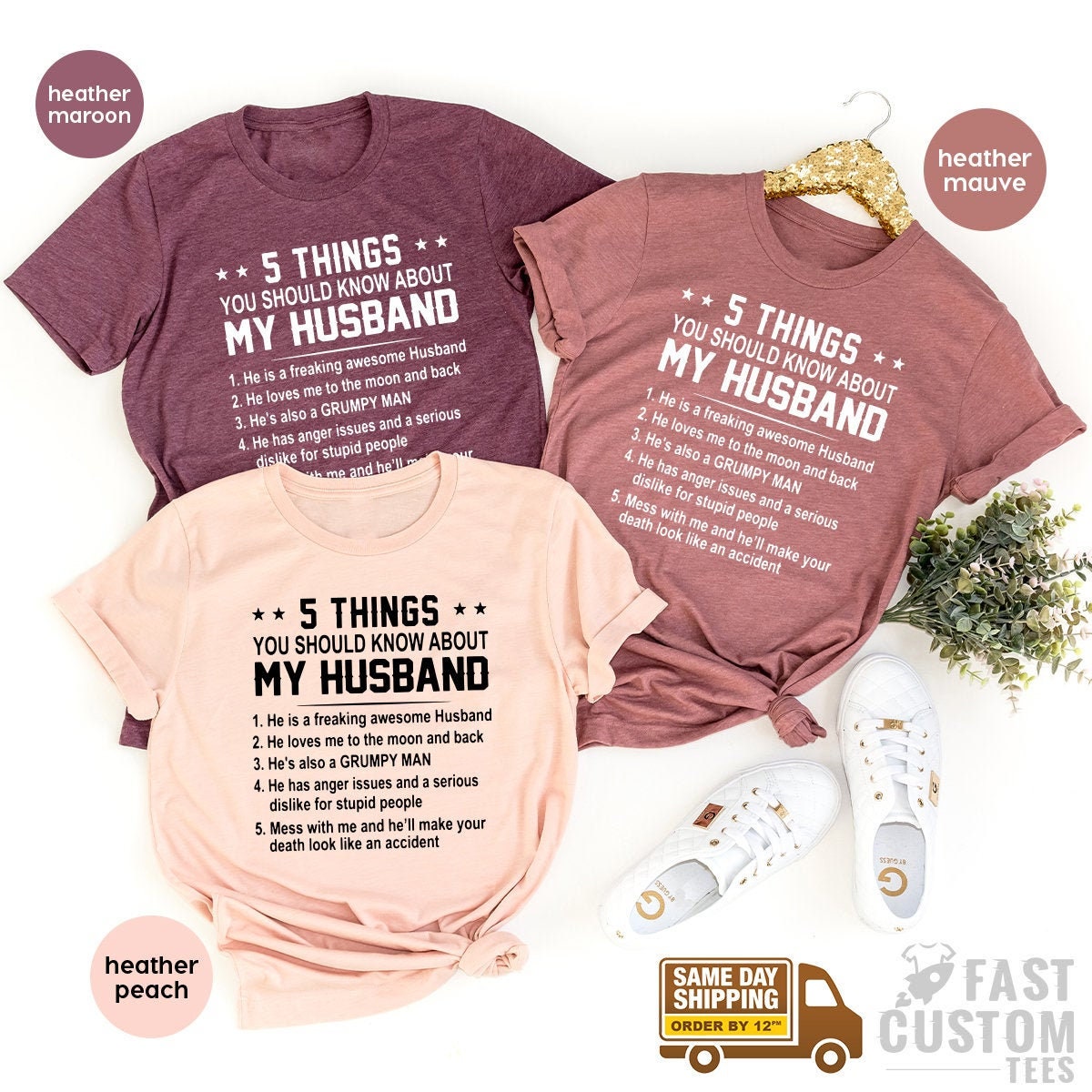Funny Wife Shirt, Funny Gift For Wife, Wife T Shirt, Best Wife Shirt, 5 Things You Should Know About My Husband T Shirt, Wife Gifts - Fastdeliverytees.com