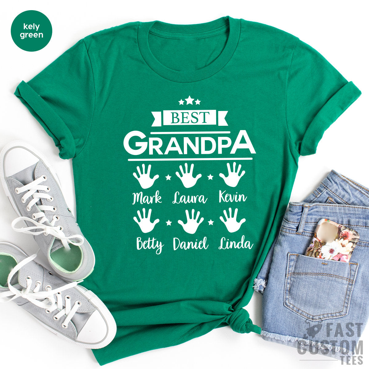 Best Grandpa Shirt, Custom Name T Shirt, Personalized T-Shirt, Fathers Day Shirt, Grandfather Gifts, Men Graphic Tees, Cool Custom Hoodie - Fastdeliverytees.com