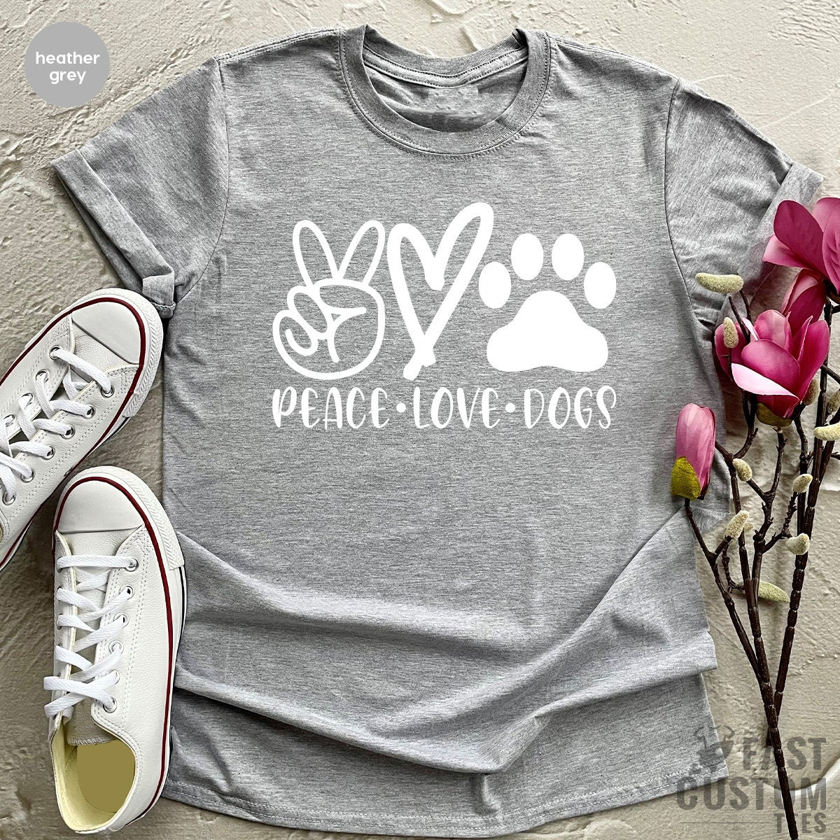 Dog Lover T-Shirt, Dog Moms T Shirt, Fur Mama Shirt, Peace Love Dogs Shirt, Valentine Tshirt, Pet Owner Gift, Women Graphic Tees - Fastdeliverytees.com