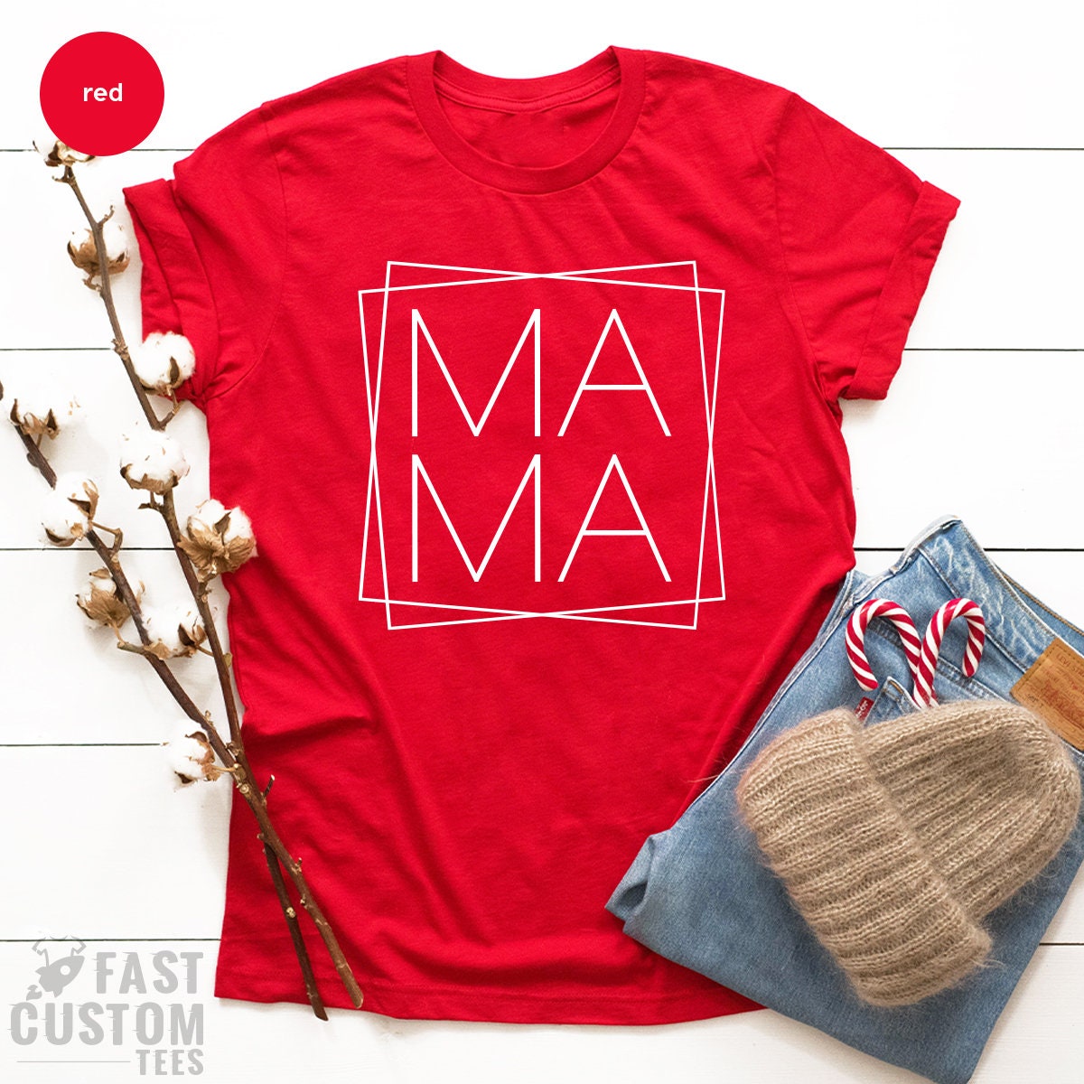 Just A Good Mom Shirt - Funny Mama Graphic Tee For Women Casual Short Sleeve Tops