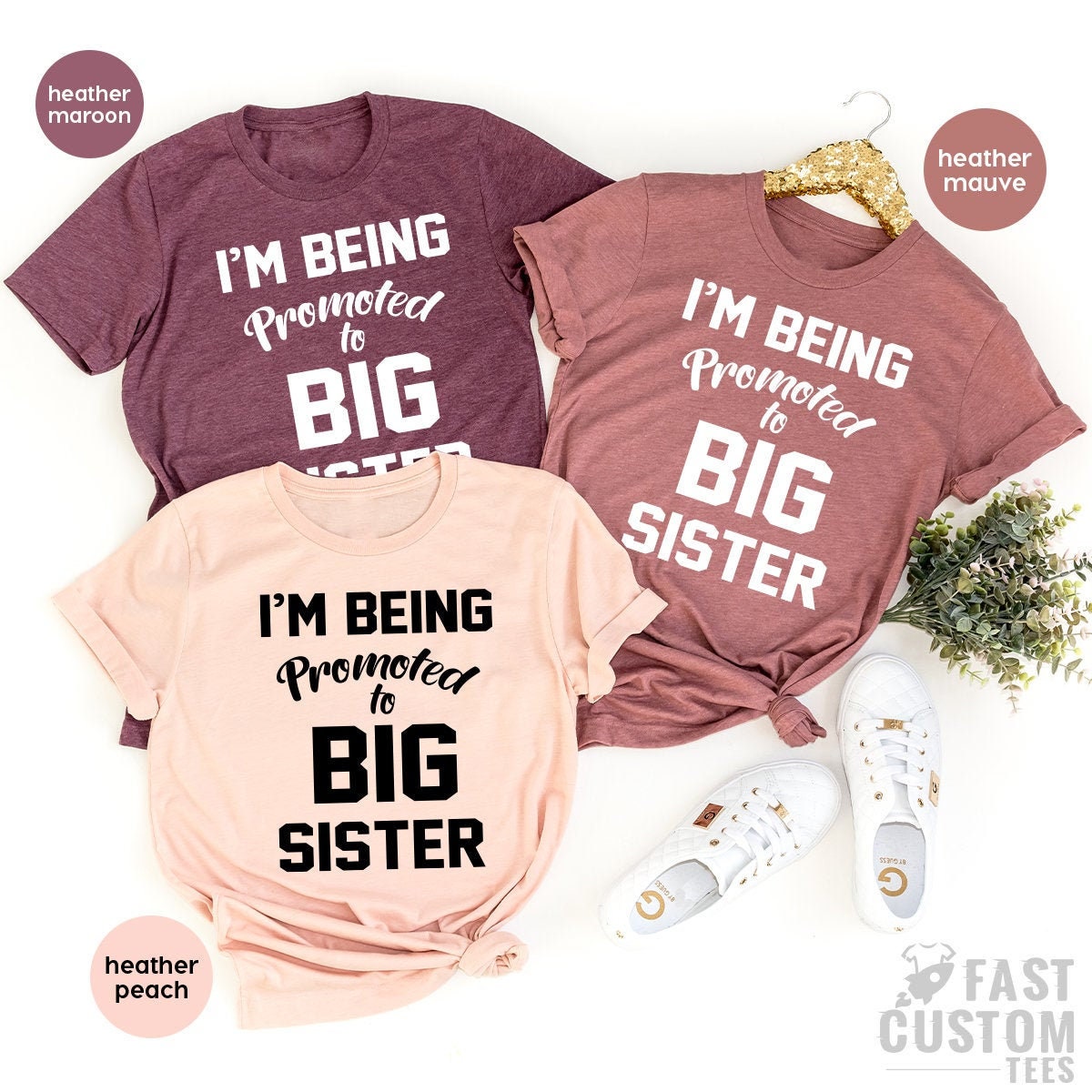 Big Sister Shirt, Promoted Big Sister, Baby Announcement Shirt, New Big Sister Tees, Shirt For Big Sister, New Sisters Shirt - Fastdeliverytees.com