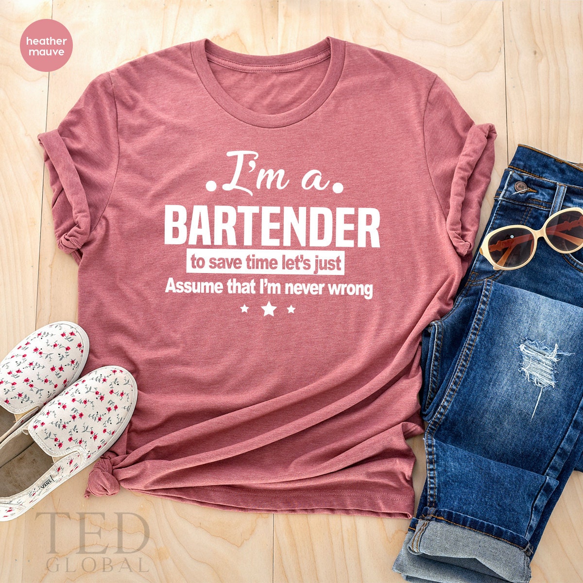 Funny female on sale bartender shirts